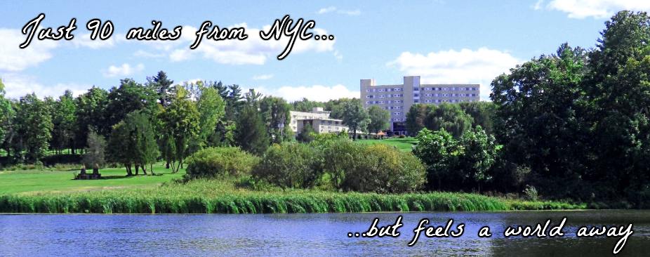 Resort exterior with mountain views